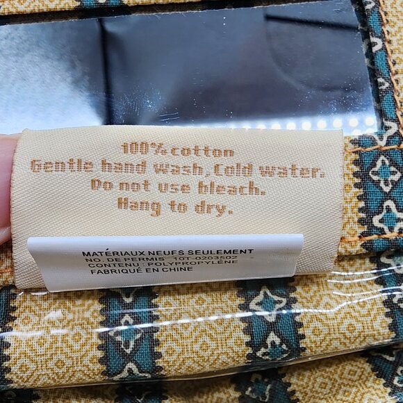 MAGGI B Framed Makeup Bag 6"x3.5" Paisley Print Yellow Vintage Style GANZ - Picture 9 of 10